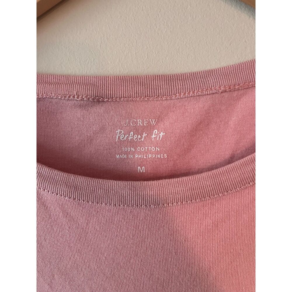 J.Crew Perfect Fit Tee Womens Small Pink 100% Cotton Crewneck
